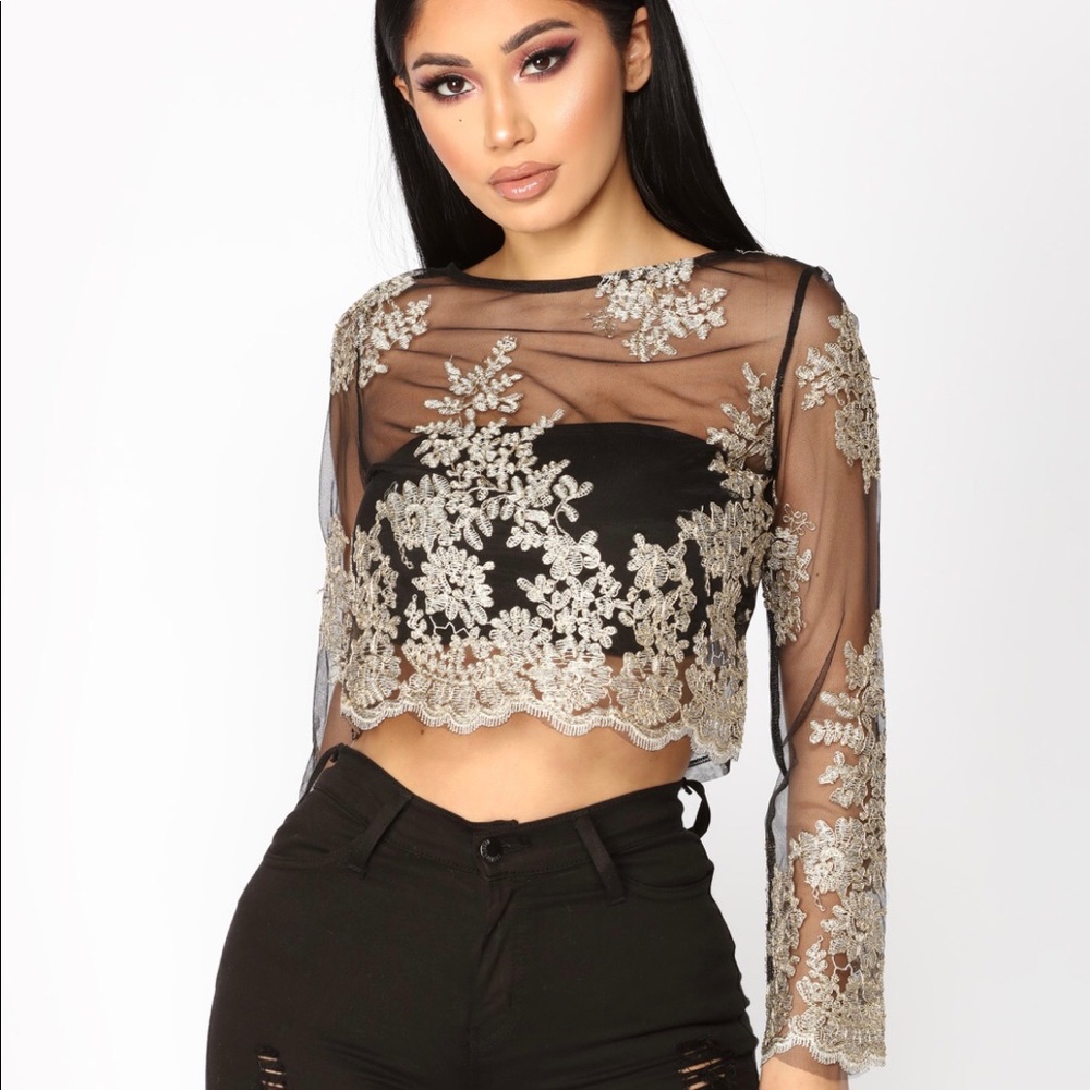 Embroidered with Gold Top